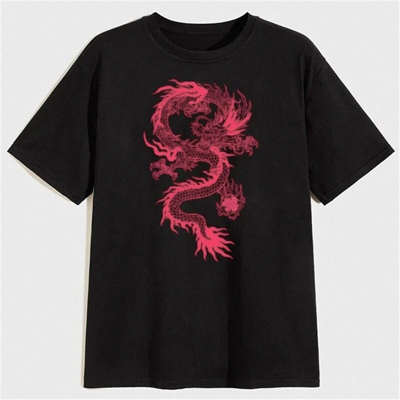 Homme Unisexe T-shirt Shirt T-shirt Hot Stamping Dragon Deer Plus Taille Cou rond Casual Imprimé quotidien Durée À Manches courtes Casual Fashion