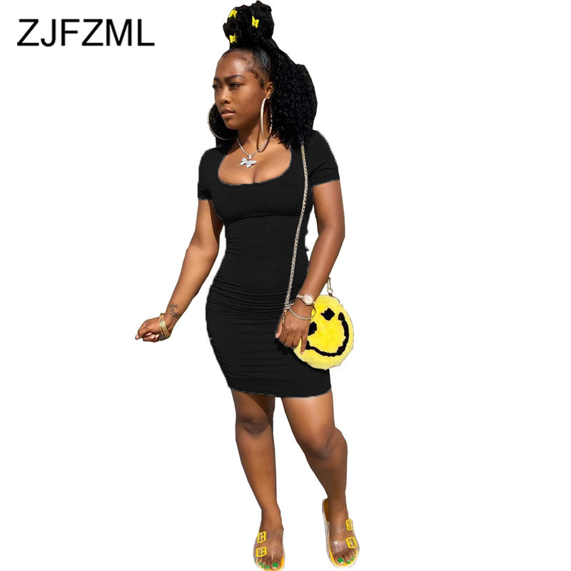 

Bakcless Hollow Casual Sheath Mini Dresses Women Black High Waist Short Sleeve Bandage Dress Elegant White Pleated Wrap Vestidos 210520, Yellow