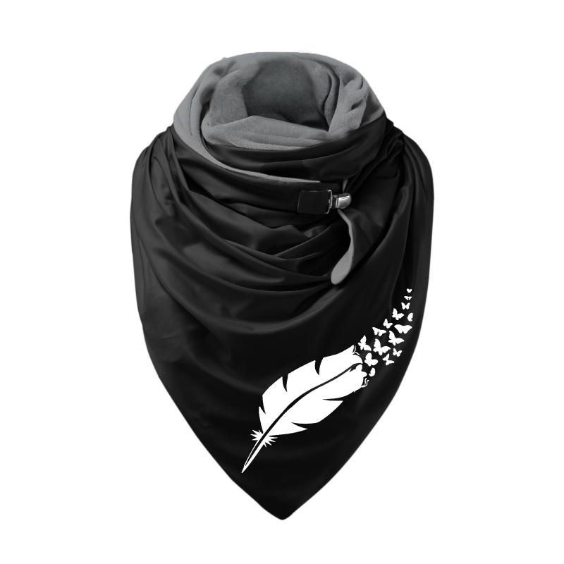 

Scarves Winter Scarf Simple Printing View Art Print Button Szalik Women Multifunctional Soft Wrap Casual Warm Shawls T6