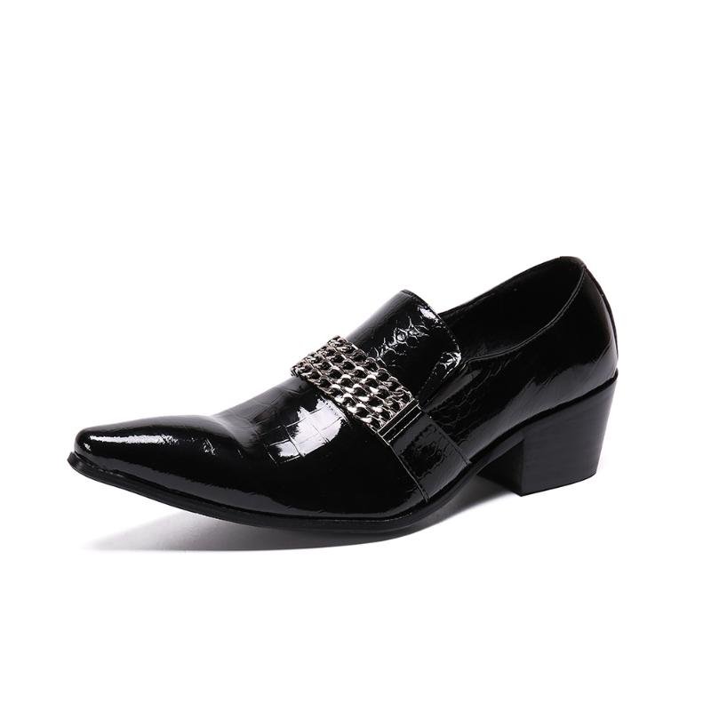 

Men's Patent Leather Dress Shoes Luxury Man Wedding Party Pointed Toe Business Office Work Size 38-46, Black