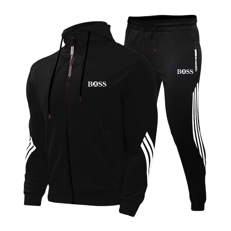 

Mens Autumn Winter Sets Zipper Hoodie+pants Two Pieces Casual Tracksuit Male Sportswear Gym Brand Clothing Sweat Suit, Colour2