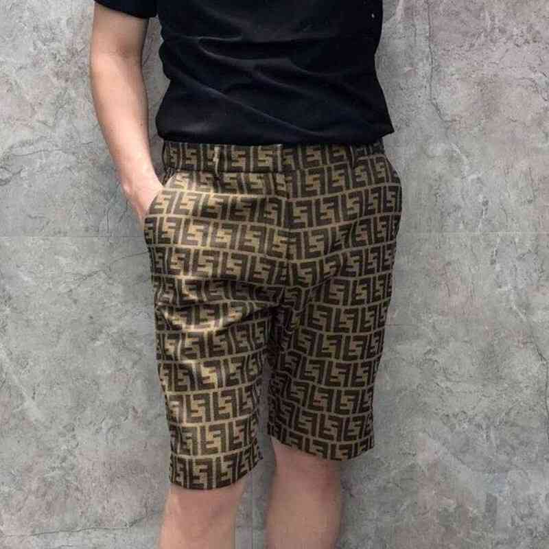 

casual shorts Fashion brand 2021 summer new double FF letter jacquard fashion versatile Capris for men and women CIHH, Black