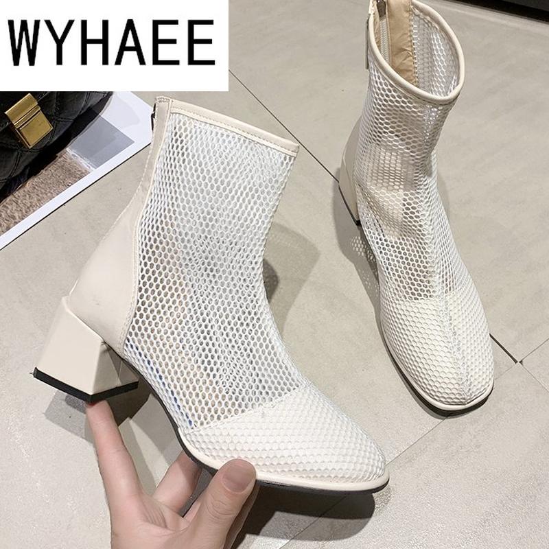 

Boots Round Head Women's Sandals 2021 Summer Fashion Back Zipper Solid Color Casual High Gang, Black