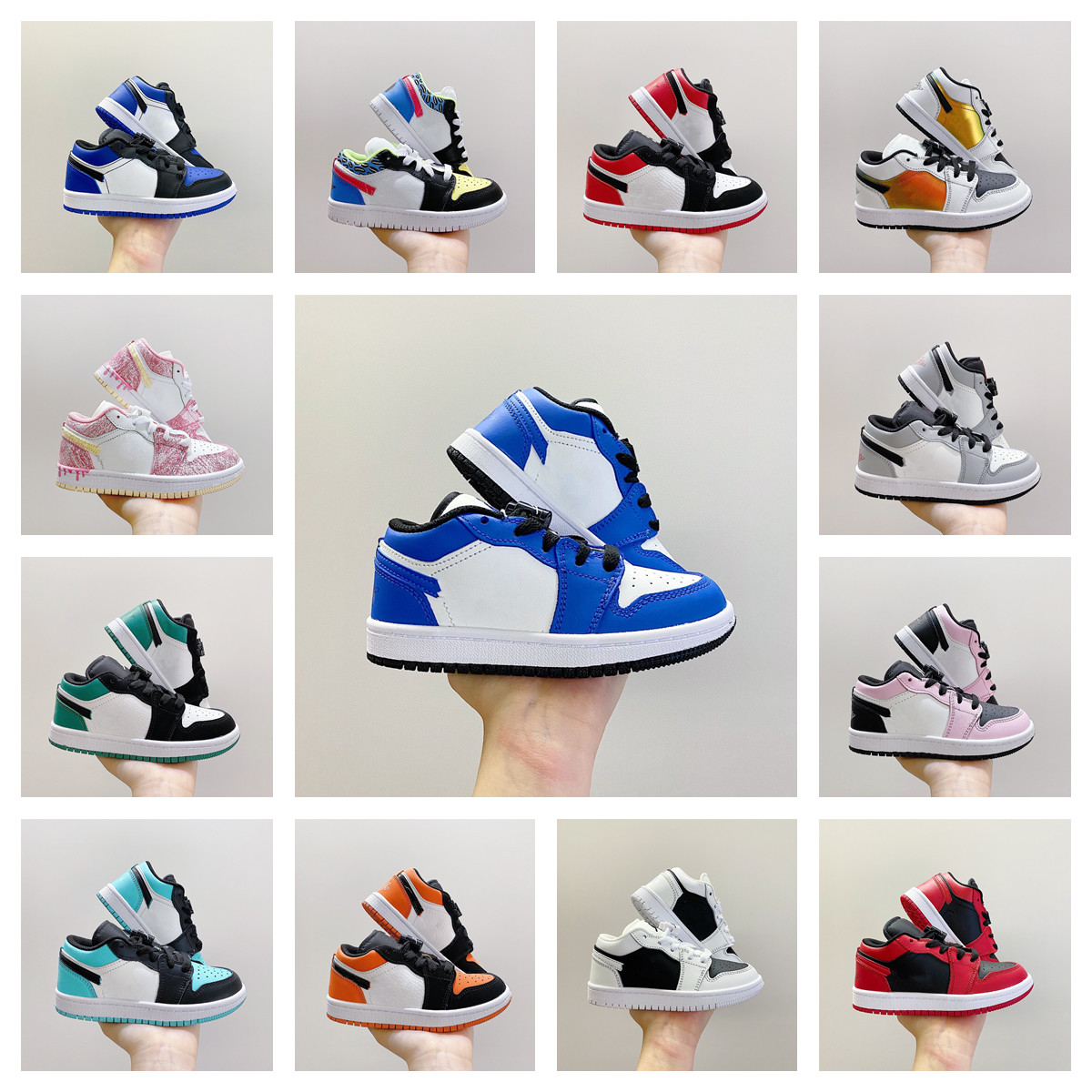

2022 boy girls low Basketball Shoes Bordeaux Coast UNC Black White Sail Georgetown Team Green Court Purple Photon Dust kids trainers outdoor sports sneakers, Multi-color