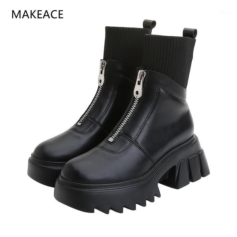 

Boots Women's British Platform Zipper Motorcycle 2021 Winter Single Ankle Casual Shoes Gothic, Thin