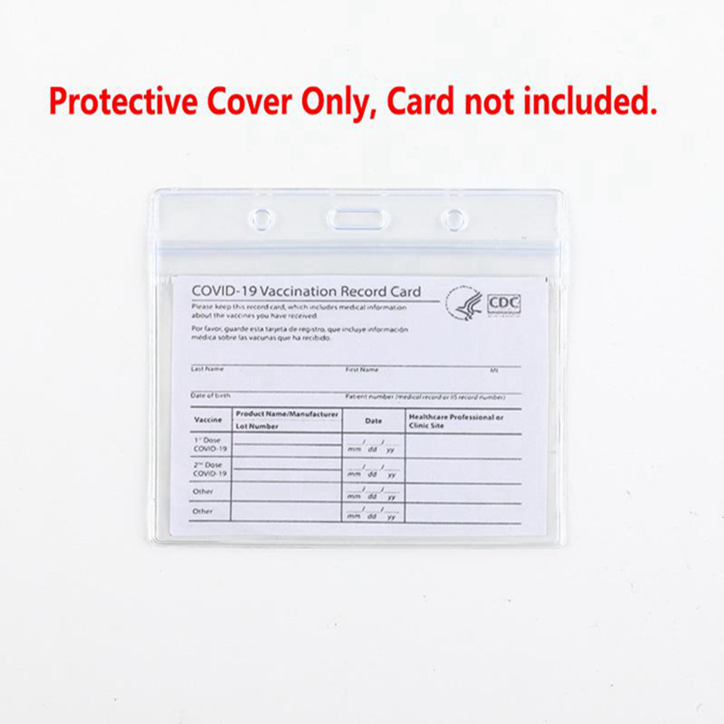 

4*3 inch Card Protector Plastic Waterproof Case Business-Card Files for CDC Paper Vaccination Cards Clear Protective Cover