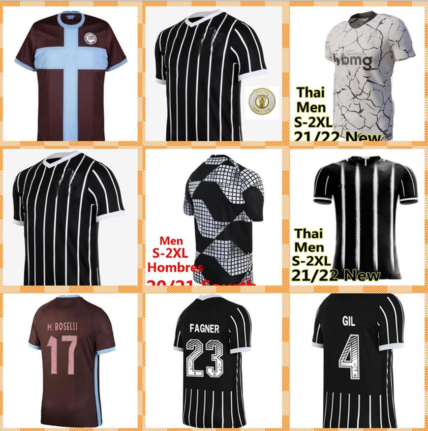 

Corinthians soccer jerseys 2021 2022 Corinthian camisetas home Cassio RONALDO LUAN FAGNER PEDRINHO 20 21 NETO men third FOOTBALL SHIRT, Black;yellow
