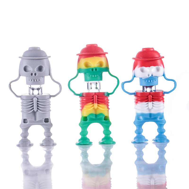 

Tobacco Silicone pipe Creative skull with glass bowl silicone pipes
