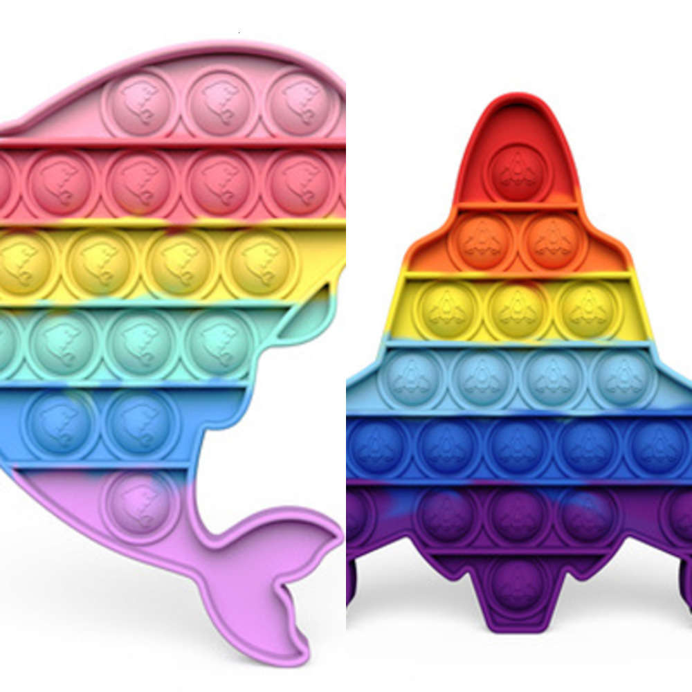

2021 Fidget Toy Colorful Push Pops Bubble Sensory Squishy Stress Relieved Autism Needs Anti-Stress Pop-The Rainbow Adult for Children
