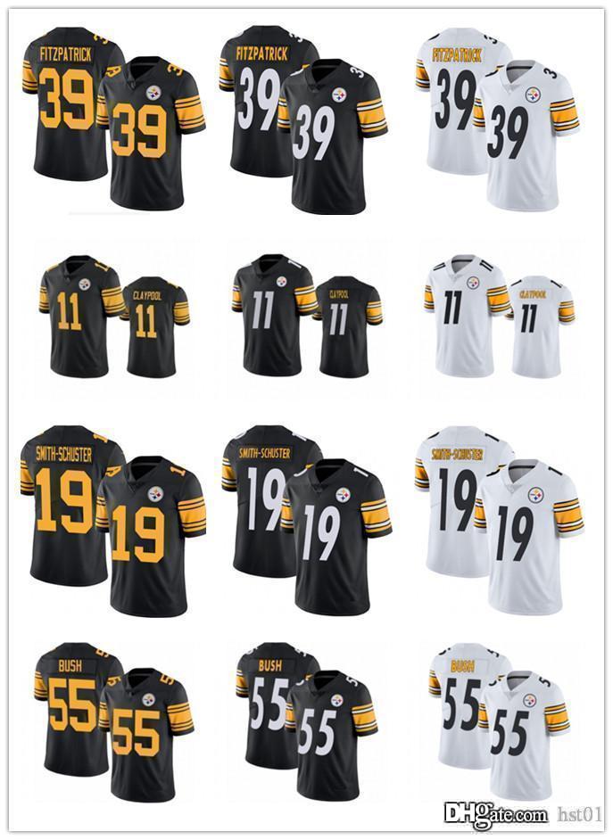 

Men youth Pittsburgh Steelers 19 JuJu Smith-Schuster 39 Minkah Fitzpatrick 11 Chase Claypool 55 Devin Bush Football Jerseys, Black;red