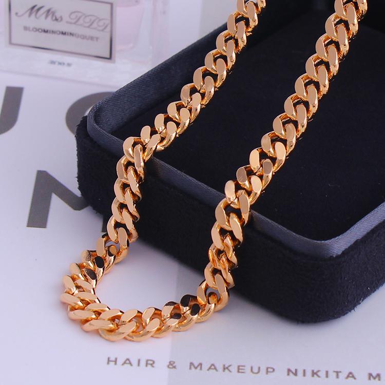 Chaînes Anietna Style Mode Bijoux Hommes Femmes 585 Collier de curbs en or rose / Tissu classique 55cm