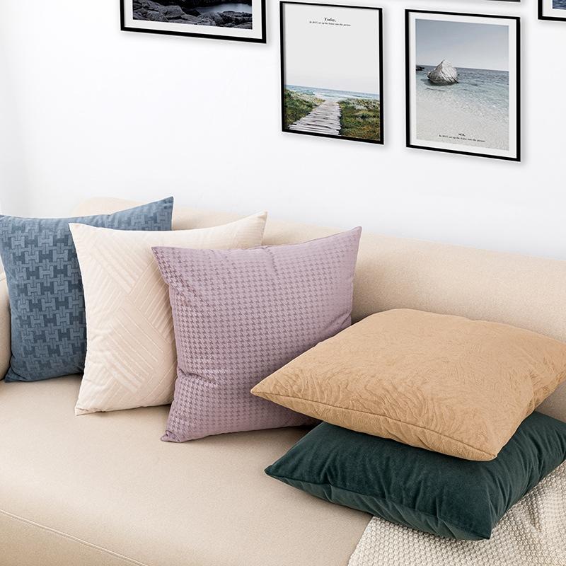 

Cushion/Decorative Pillow High Quality Striped Decorative Cover Nordic Style Velvet Cushion 45*45CM Home El Sofa Chair Backrest Pillowcase, Cushion cover 1