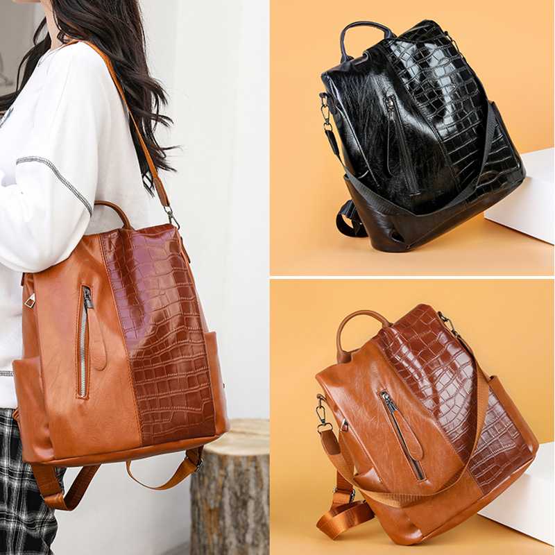 

Fashion Backpacks Luxurys Designers Bags PU Soft Leather Backpack Women New Korean Packs Versatile Anti-theft Travel Schoolbag Mini Bag Square Schoolbags, As picture size 32*34*14cm