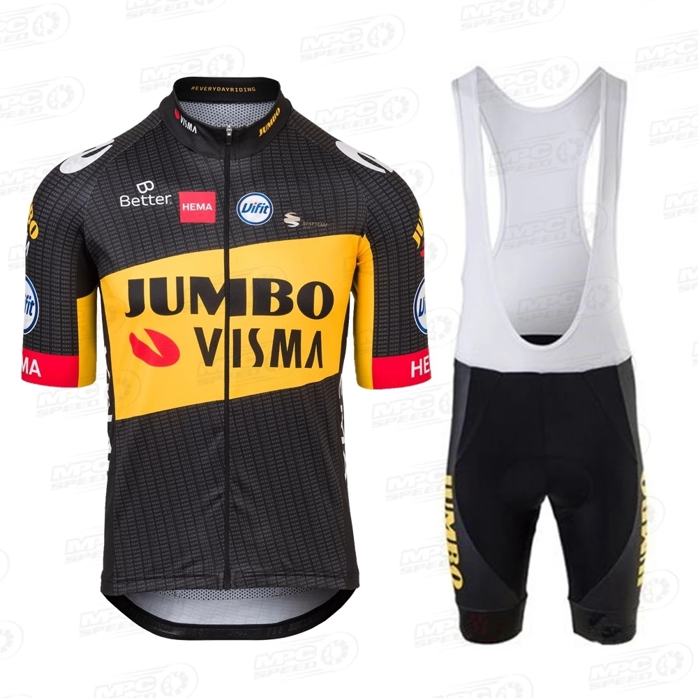 

Cycling Clothing 2021 Pro Team Jumbo Visma Short Sleeve Cycling Jersey Set Summer Breathable Bicycle Jersey Bib Shorts Suit, Model a