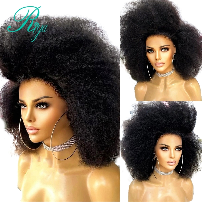 

Pixie Short Bob Cut Afro Kinky Invisible Lace Front Human Hair Wigs For Bla Women PrePlued Remy Brazilian Closure Wig, Ombre color