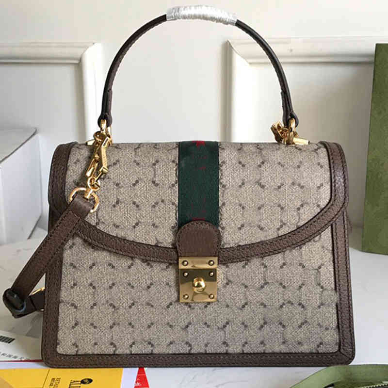 

Shoulder Retro Handbag Crossbody Bag Fashion G Letter Canvas Genuine Leather Patchwork Color Tote Bags Classic Striped Handbags Purse, Make up the freight