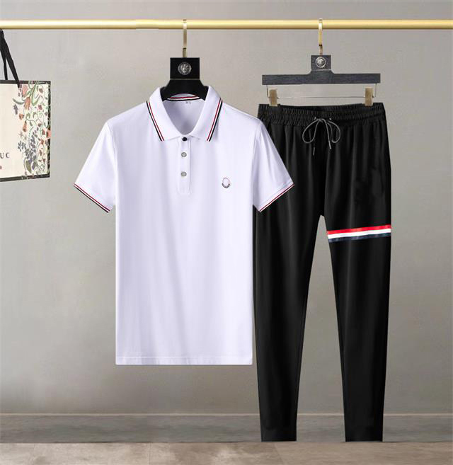 

Luxurys Designers Summer Casual Mens Tracksuit Clothing Men Set Fitness Sports Suit Man Brand Short t shirt Sportswear Two Piece M-3XL#16, White