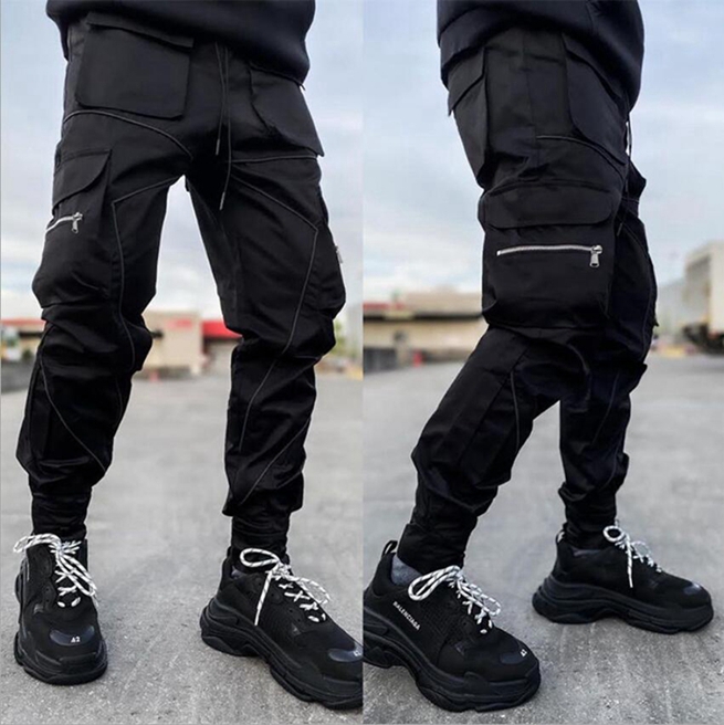 

Autumn Mens Track Pant Casual Style Top Sell Men's Joggers Hip hop Sweatpants Cargo Pants Panelled Trousers Elastic Waist Harem Men Clothing, Customize