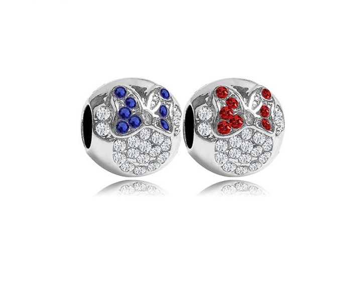 

Fits Pandora Bracelets 20pcs Bowknot Silver Crystal Enamel Charm Bead Fit Original Pandora Bracelets DIY Jewelry For Women Gift