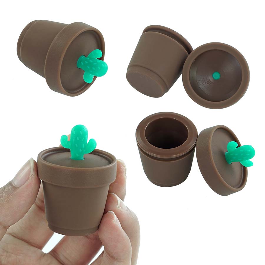 

Potted silicone smoking outdoor indoor cigarette container compact tobacco carrier