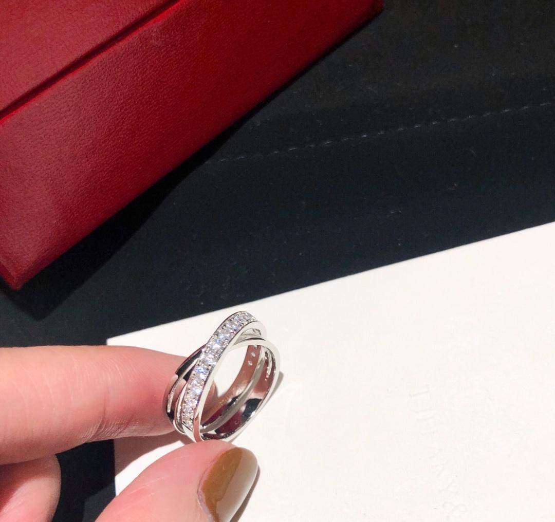 

luxury designer jewelry women rings With Side Stones cart love 925 sterling silver engagement ring bague dame brand diamond anello original