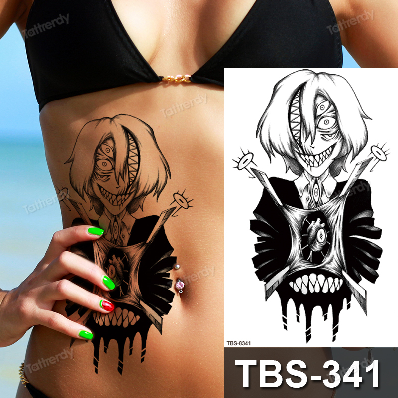 

Waterproof temporary tattoos sticker tattoo stickers for men flower skull wolf butterfly dragon black arm fake sleeve tatoo sexy chest body art decal henna water