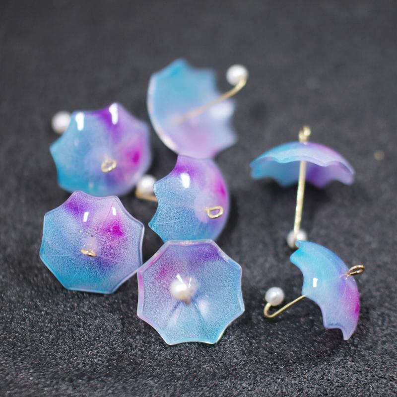 

Charms 2pcs Funny 3d Simulation Umbrella Earring Colourful Resin Necklace Phone Keychains Pendants Accessory Diy Jewelry Make