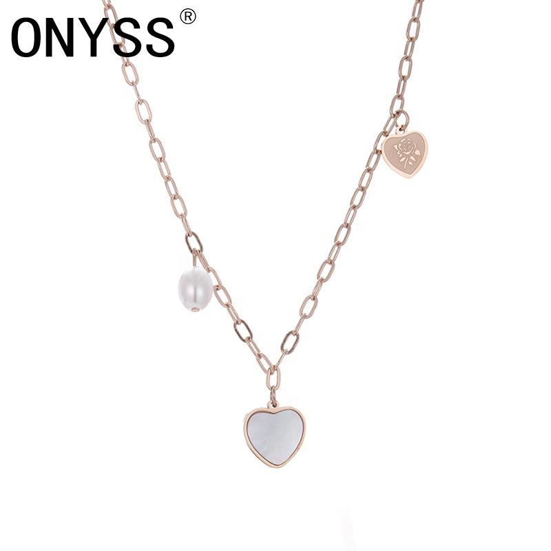 

Selling Heart Shape Shell Pearl Love Pendant Necklaces, Silver
