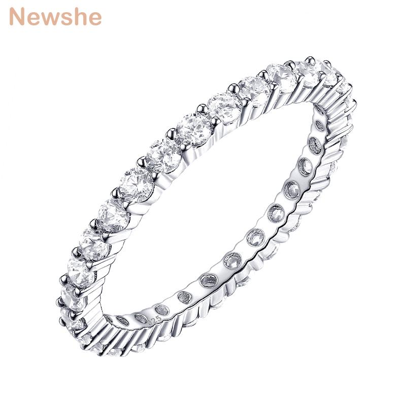 

Cluster Rings She 925 Sterling Silver Stackable Finger Eternity Wedding Band For Women Zircon Surround Jewelry Gift BR0935, Golden;silver