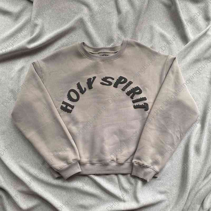 

2022 Early Spring Fashionmen Women Foam Printing Crewneck Cpfm Holy Spirit Hoodie Nice Washed Trust God Sunday Service Sweatshirts Ug2d, Black