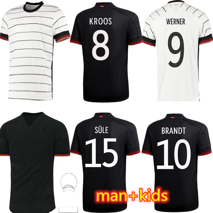 

Germany 2021 soccer jersey Home and away man+kids HUMMELS KROOS DRAXLER REUS MULLER GOTZE European Cup football shirts uniforms men + kids kits, Ivory