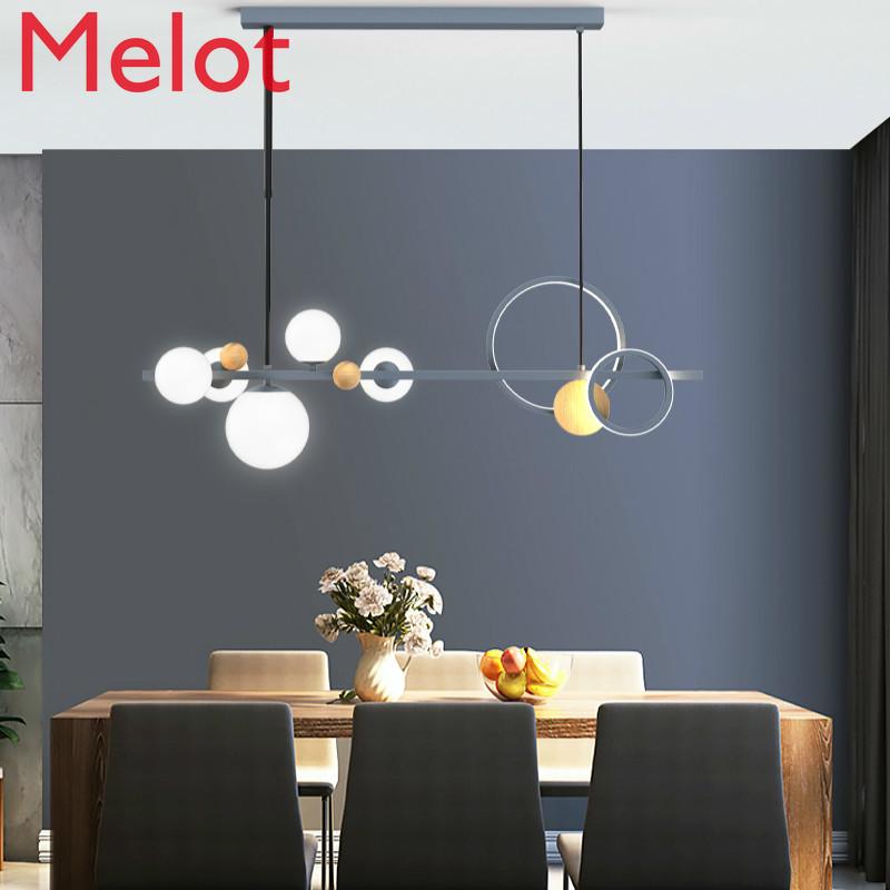 

Dining Room Chandelier Simple And Light Luxury Table Lamps Three-Head Bar Long Minimalist Wallpapers
