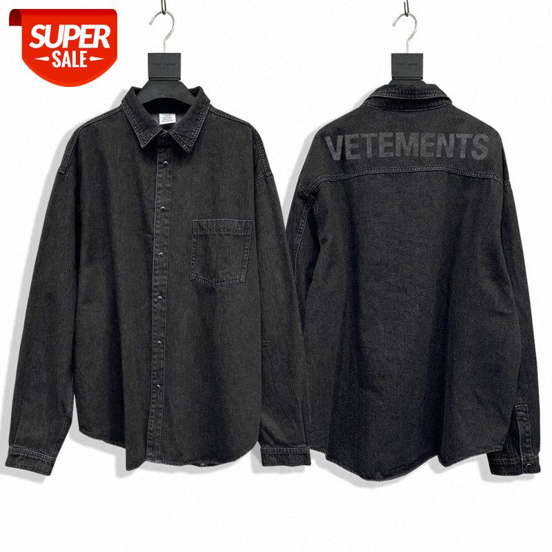 

INS street NEW VTM VETEMENTS casual hip-hop letter printing long-sleeved shirt for men and women #V81G, White;black