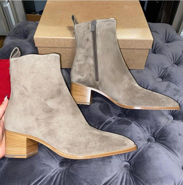 

Elegant Women's Red Bottom Ankle Boots Genuine leather Antilop Boot reds Sole Famous Lady Party Wedding Combat Booties Shoe EU35-43