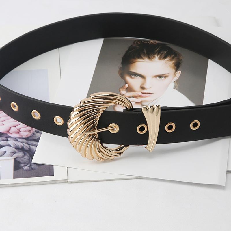 

Belts Ladies Fashion Pu Leather Alloy Pin Buckle Black Belt Wool Simple Becoration Coat Dress Suits With Wide Outside Waistband