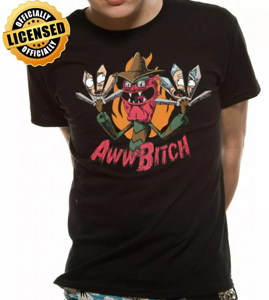 

Bitch funny man dancing rick & morty shirt get schwifty officially licensed, White;black