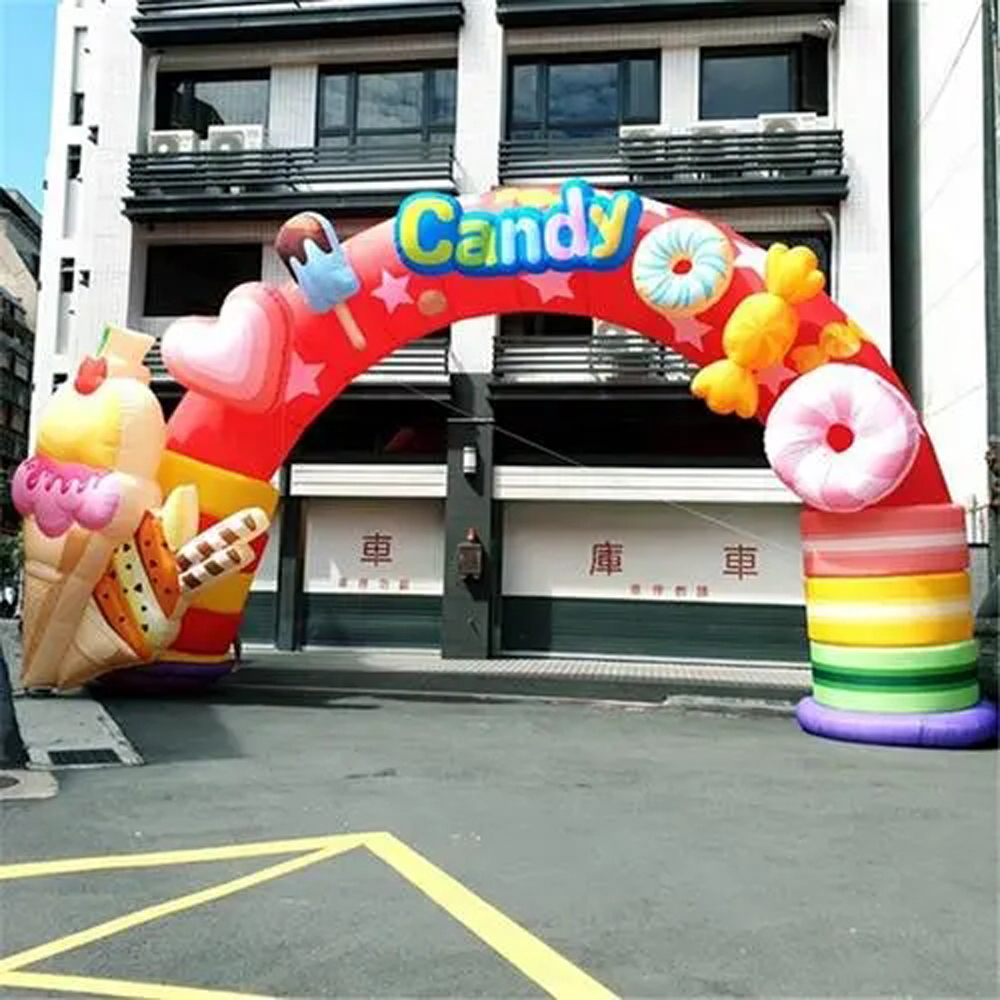 Christmas decoration sweet inflatable candy arch Xmas entrance archway for outdoor party-image-711316870