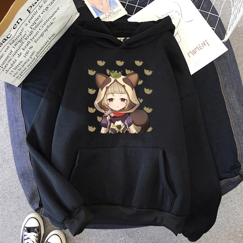 

Men's Hoodies & Sweatshirts Fun Anime Genshin Impact Kawaii Sayu Graphic Streetwear Fashion Cartoon Winter Casual Long Sleeve Men Hooded Swe, Black