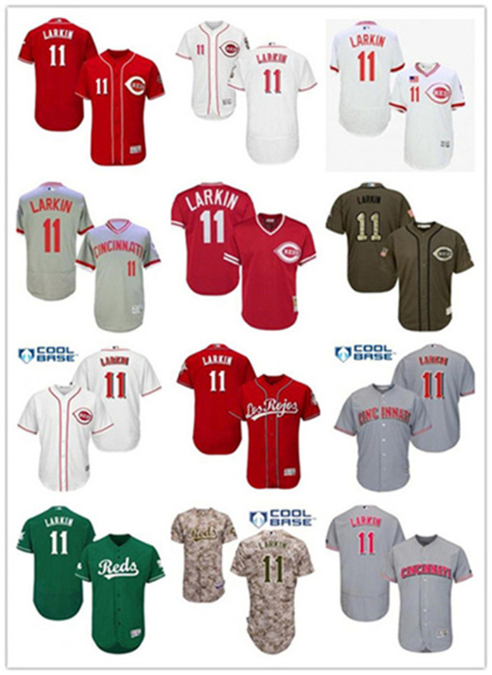 

men women youth Barry 11 Larkin jerseys Cincinnati Red Replica Blue Alternate Cool Base Baseball Wear, Blue;black