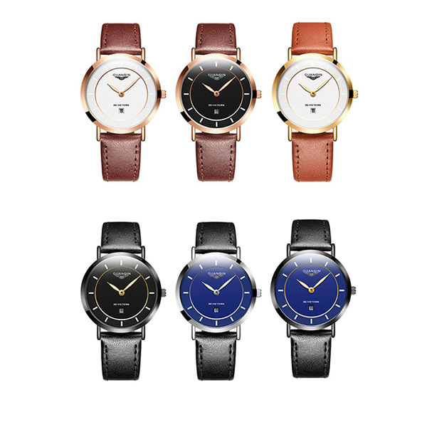 GUANQIN Stylish Simplicity Men'S Watch Automatic Movement 40mm Large Dial Ultra-Thin Gentleman Watchs Leather Strap Waterproof Exquisite Gif-image-706916780