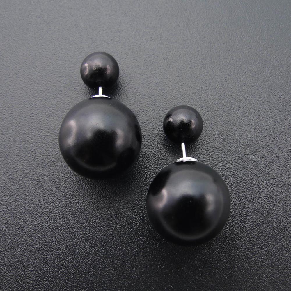 

Arrival Earring 925 Silver Stud Earrings Black Balls for Women jewelry with Rubber beads Earring for Women nice gift jewelry 210524