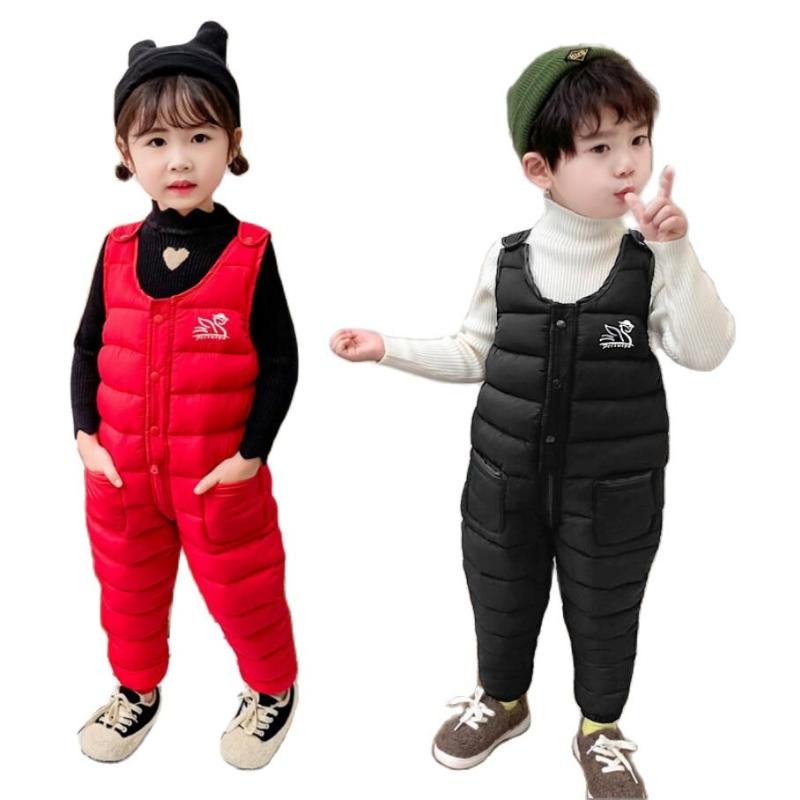 

Jumpsuits Winter Girls Boys Overalls Autumn Baby Boy Girl Thick Warm Pants For 1-5 Yrs Kids Jumpsuit Fashion Children Ski Down, Blue
