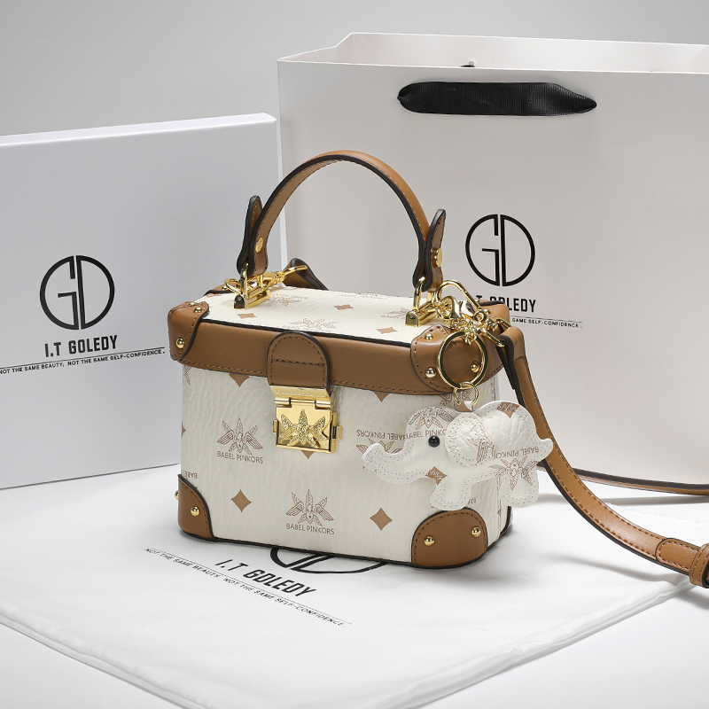 

Fashion leather lady cosmetic bags cosmetics storage box female handbag retro girl Crossbody bag woman 2022 bucket bag, Colour