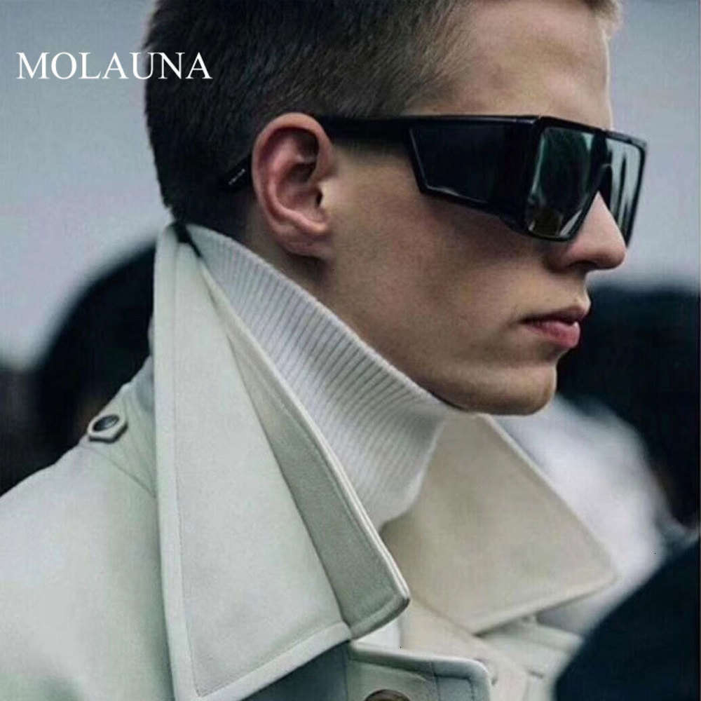 

sunglasses Vintage Square Oversized Retro Mirror Steampunk Sunglasses Men Large Outdoor Sports Punk glasses Oculos, Black