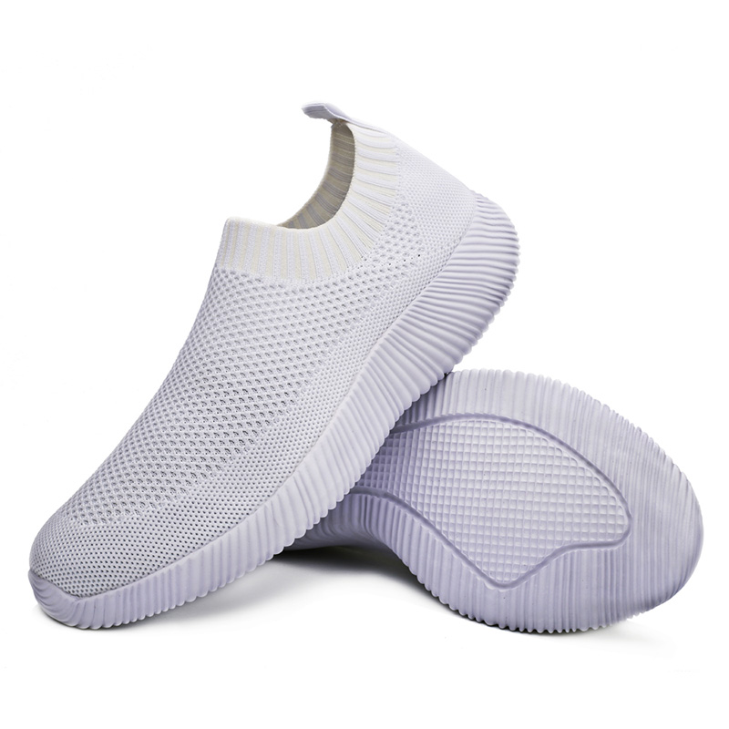 

Women White Sneakers Female knitted Vulcanized Shoes Casual Slip On Flats Ladies Sock Trainers Summer breathable Tenis Feminino 2020s