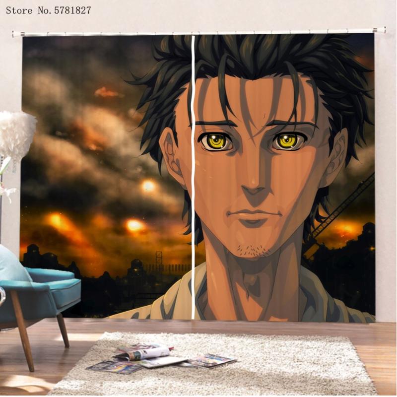 

Steins;Gate Window Curtains 3D Print Japan Game Drapes For Living Room Treatments Home Textile Curtain Decor