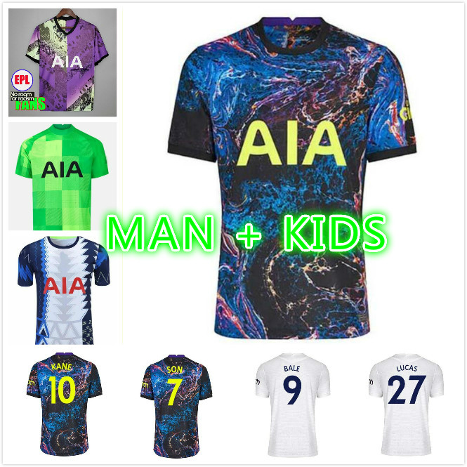 

man kids kit 21 22 KANE SON BALE BERGWIJN TOTTENHAM DELE Soccer jerseys 2021 2022 LUCAS NDOMBELE football shirt tops boys sets uniform with