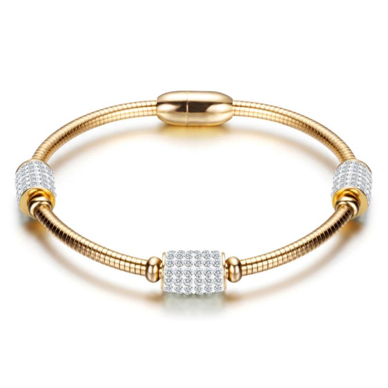 

Snake Bone Chain Bracelet Cz Rhinestone Trend Fashion Magnet Buckle Bohemian Style Jewelry Gift Valentine's Day Beaded, Strands