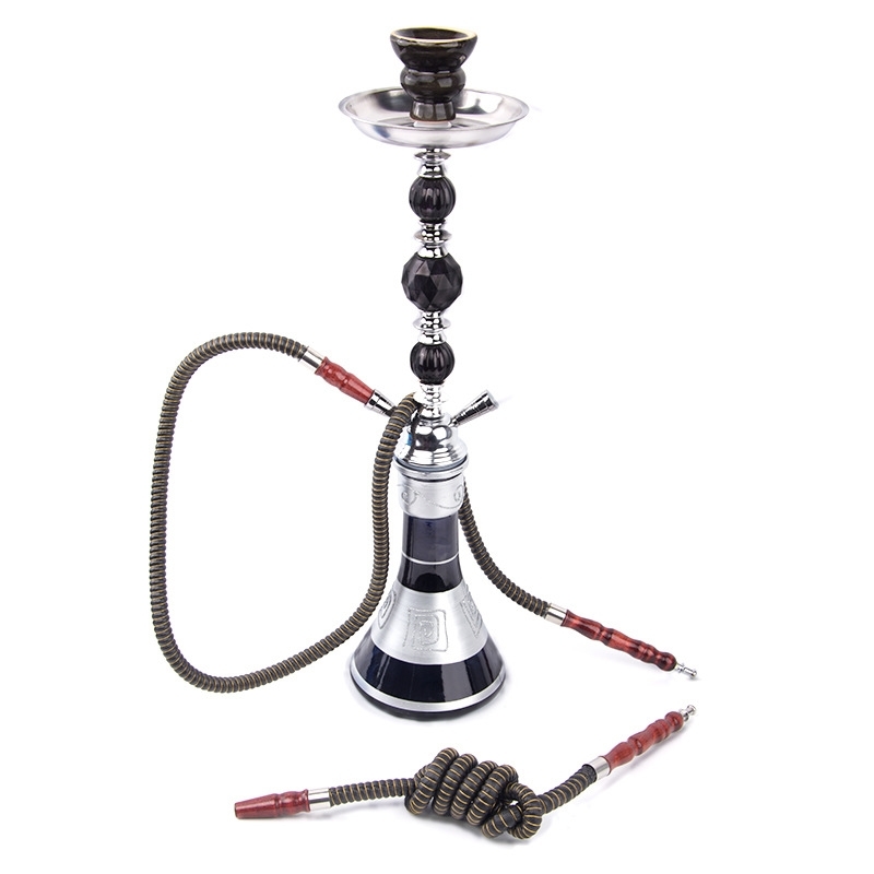 

Glass pipe set medium three bead double tube hookah