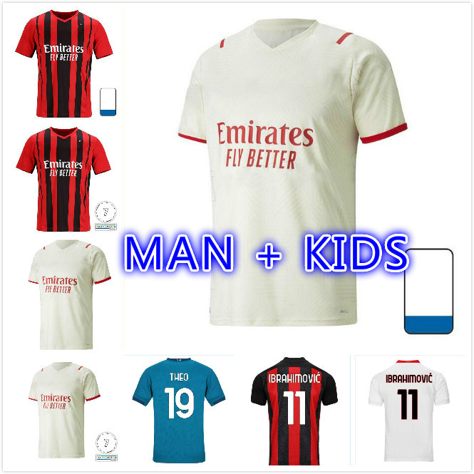 

21/22 Fans Player Version Mandzukic AC soccer jerseys milan BALR. 2021 IBRAHIMOVIC TONALI ÃALHANOGLU Kessie Men Kits football shirts, Black;yellow